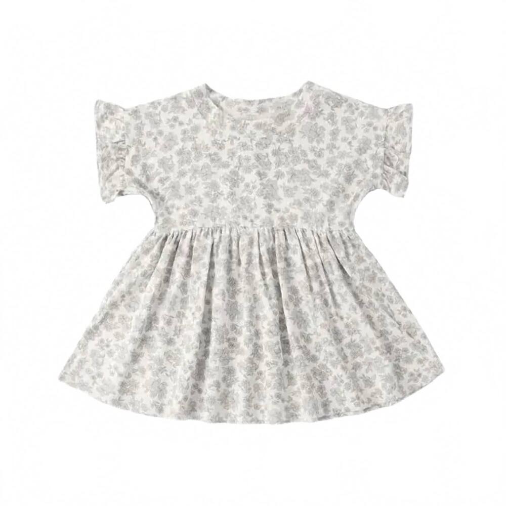 NEW QUINCY MAE girl's bamboo babydoll dress in blue floral